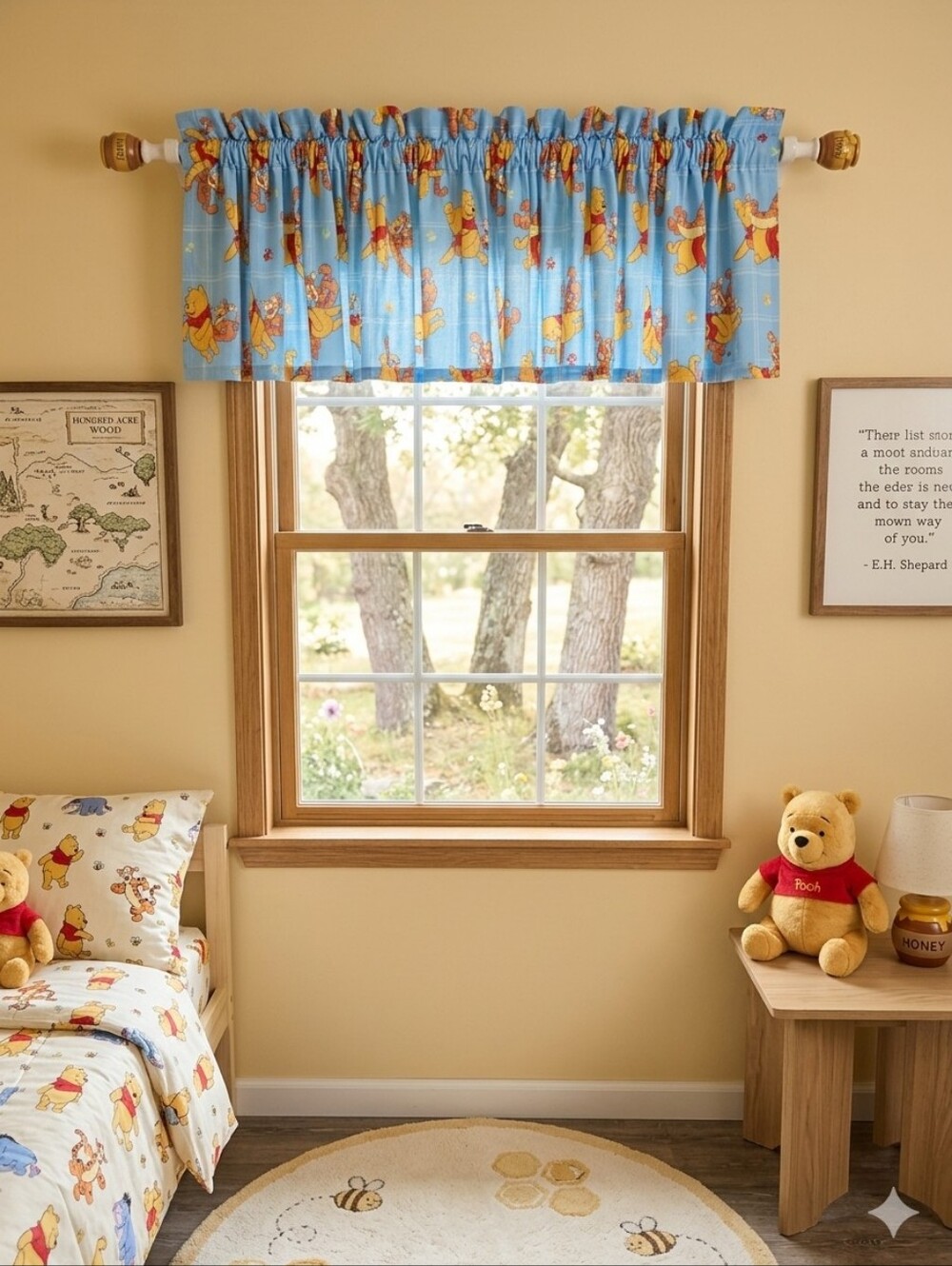 Vintage Disney Winnie the Pooh & Tigger Window Valance | 84"x15" Made In Usa